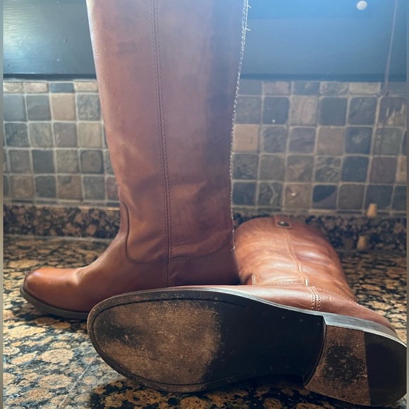 Leather Melissa double button Frye riding boots - Picture 2 of 4